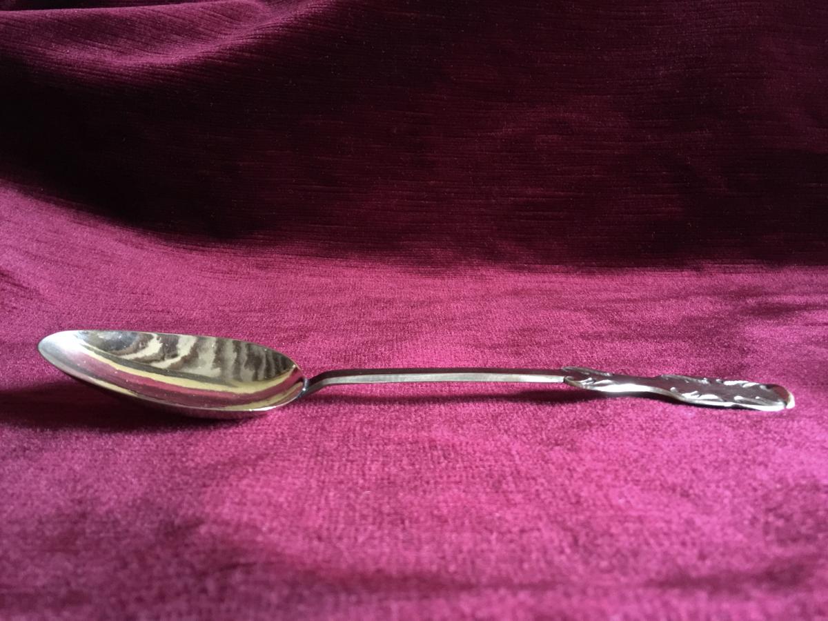 Chiseled Brass Spoon - Table Art XVIIIth -photo-3