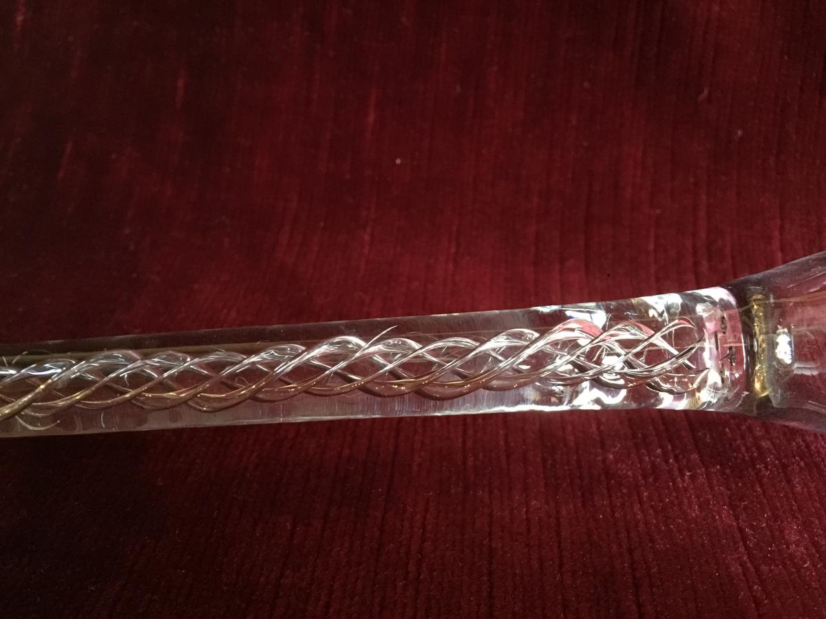 Verre à Pied - Verre à Jambe Twistée Filigranée - Verrrerie fin XVIIIè-débXIXème - Angleterre ?-photo-3