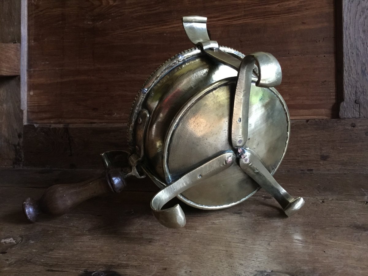 Réchaud de Table en Bronze Laiton Cuivre - avec Poinçon au R Couronné  (fin XVIIè-début XVIIIè)-photo-3
