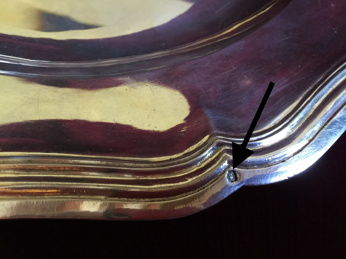 Beautiful Solid Silver Dish Hallmark Of Goldsmith François Diosne 1842-1859 With Control Marks-photo-1