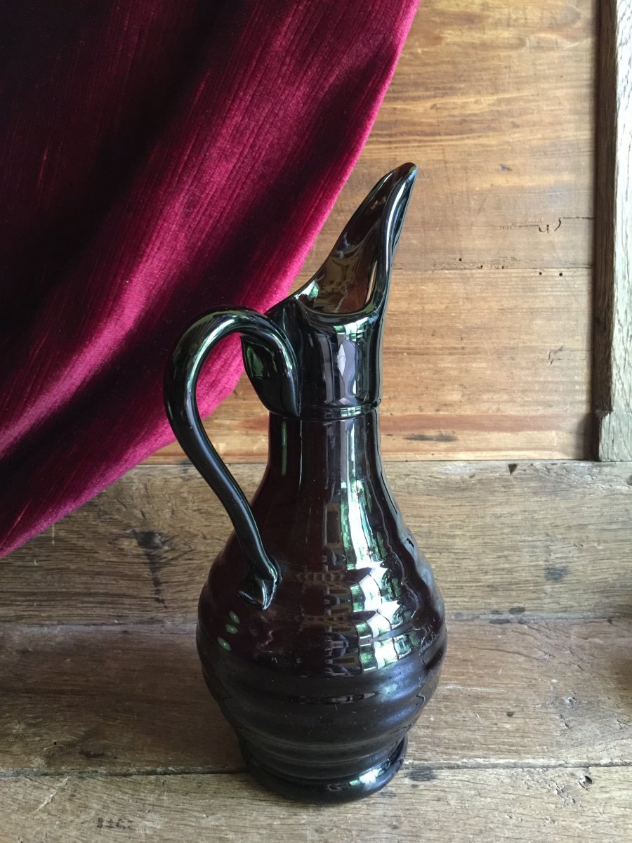 Carafe Pitcher Normand Blown Glass Brown Glassware Normandy Late Eighteenth Early Nineteenth Folk Art-photo-3