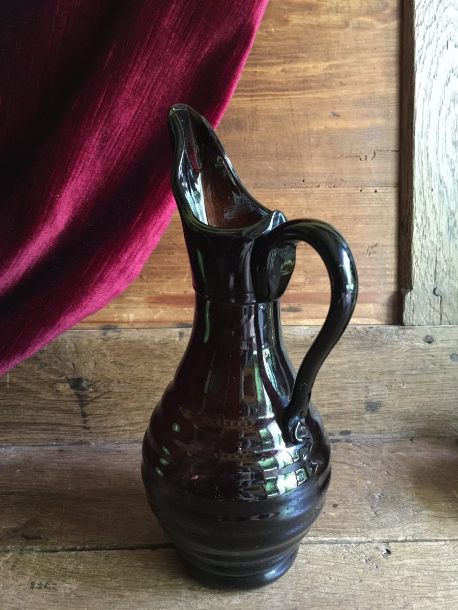 Carafe Pitcher Normand Blown Glass Brown Glassware Normandy Late Eighteenth Early Nineteenth Folk Art-photo-4