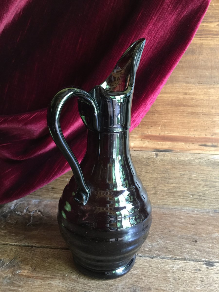 Carafe Pitcher Normand Blown Glass Brown Glassware Normandy Late Eighteenth Early Nineteenth Folk Art-photo-1