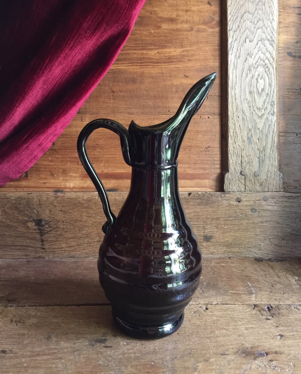 Carafe Pitcher Normand Blown Glass Brown Glassware Normandy Late Eighteenth Early Nineteenth Folk Art-photo-5