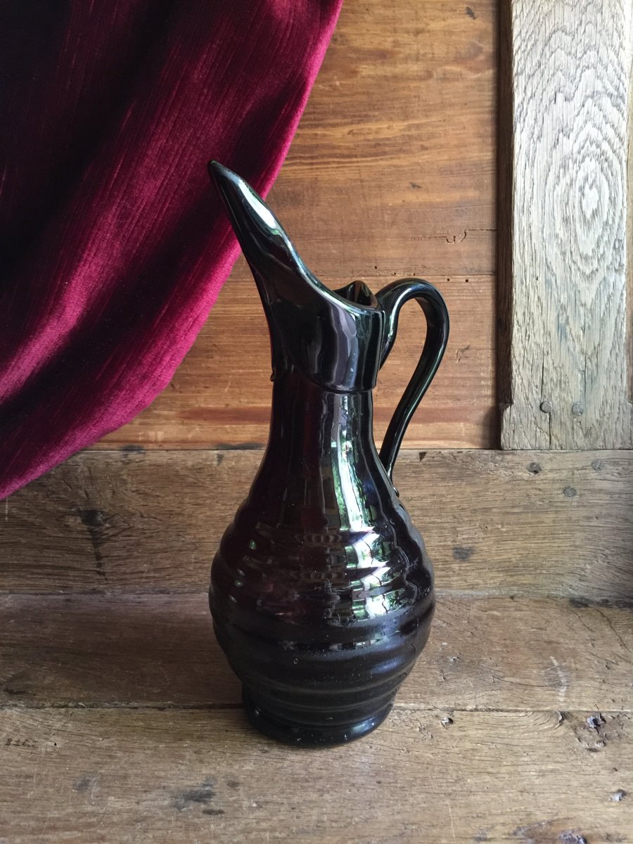 Carafe Pitcher Normand Blown Glass Brown Glassware Normandy Late Eighteenth Early Nineteenth Folk Art-photo-6