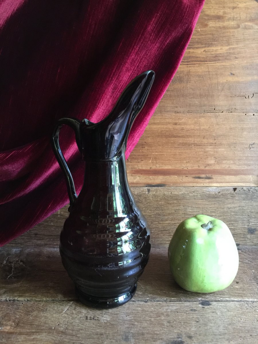 Carafe Pitcher Normand Blown Glass Brown Glassware Normandy Late Eighteenth Early Nineteenth Folk Art-photo-7