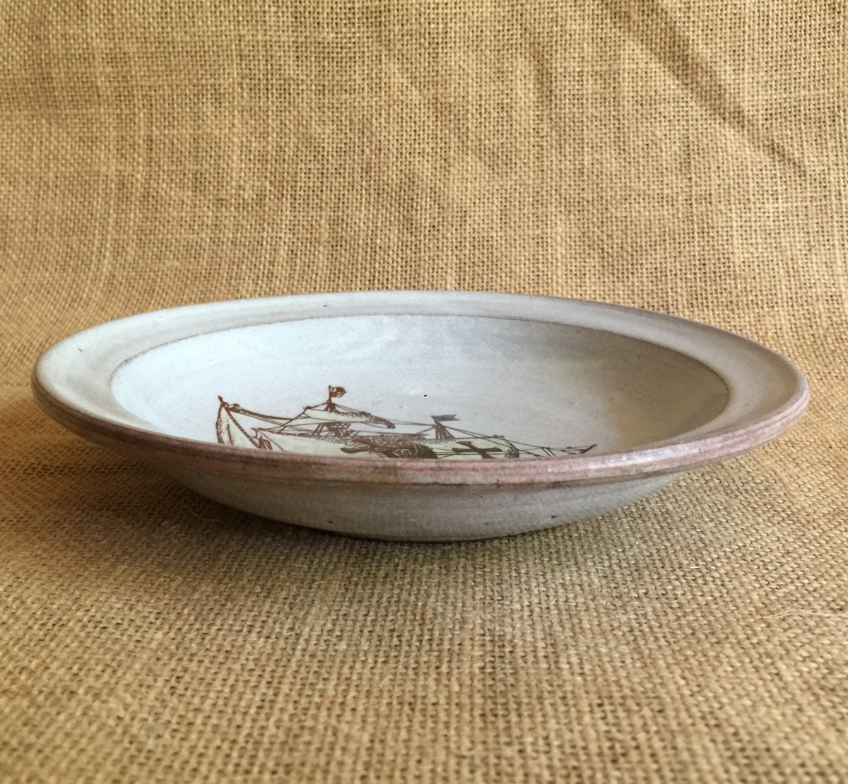 Platon Earthenware Plate - Ceramics From Old Montmartre And Belle Ile En Mer - Ship Boat Vessel -photo-4