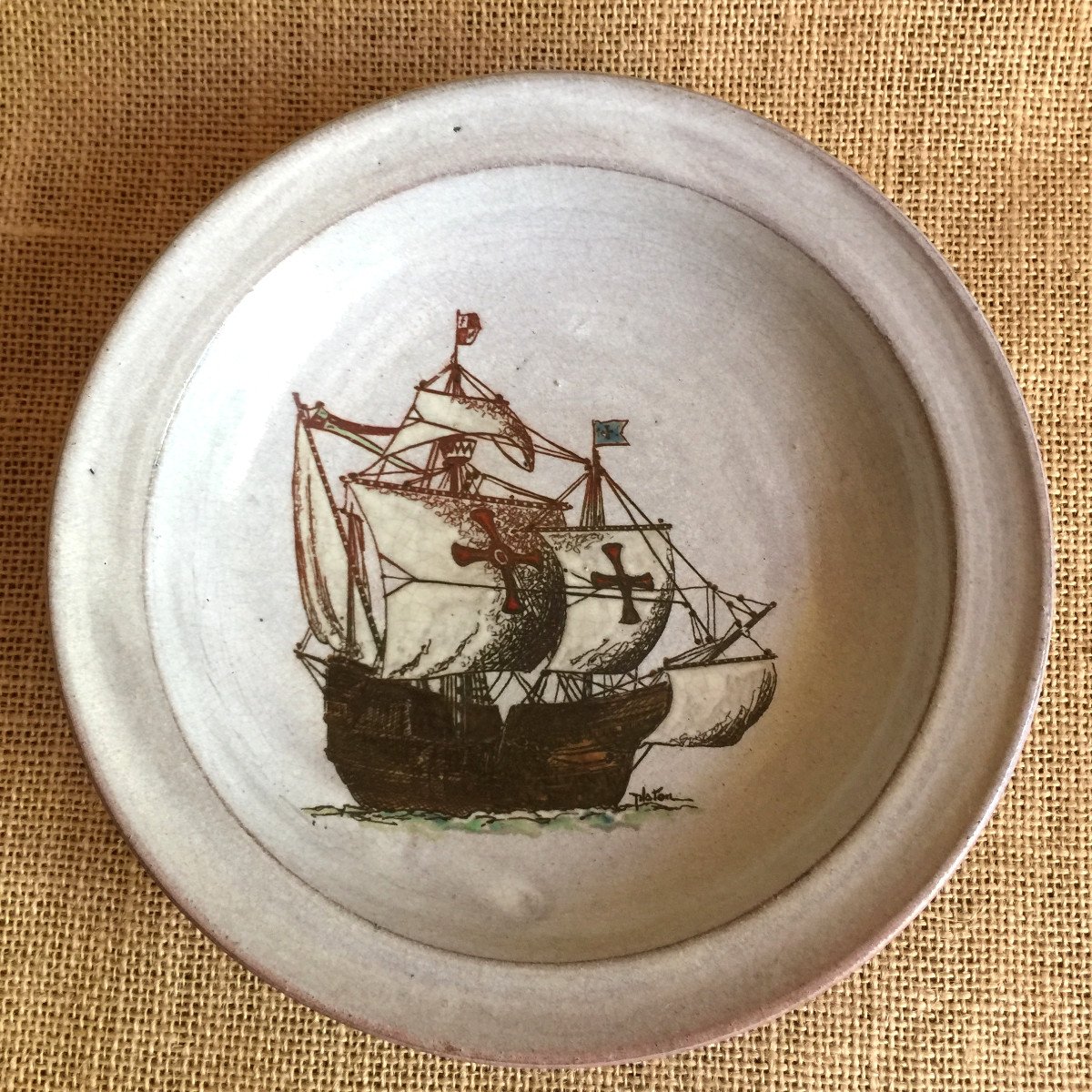 Platon Earthenware Plate - Ceramics From Old Montmartre And Belle Ile En Mer - Ship Boat Vessel -photo-5