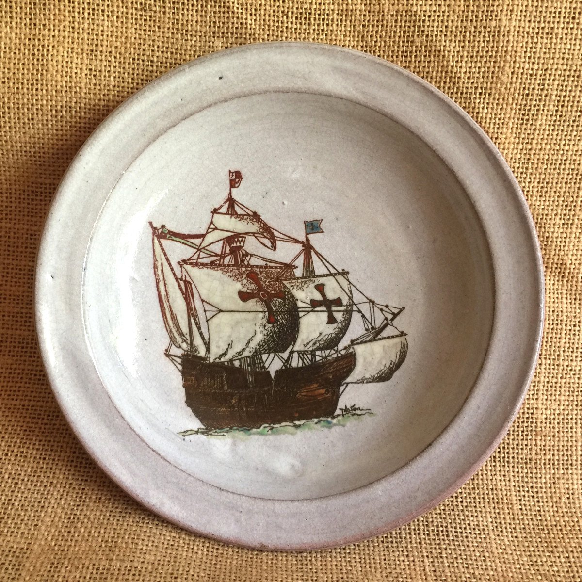 Platon Earthenware Plate - Ceramics From Old Montmartre And Belle Ile En Mer - Ship Boat Vessel -photo-8