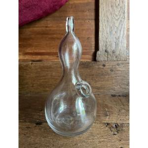 Translucent Blown Glass Baby Bottle - Early 19th Century Glassware