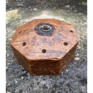 Octagonal Wood Inkwell Glass Tank 19th Century Folk Art 