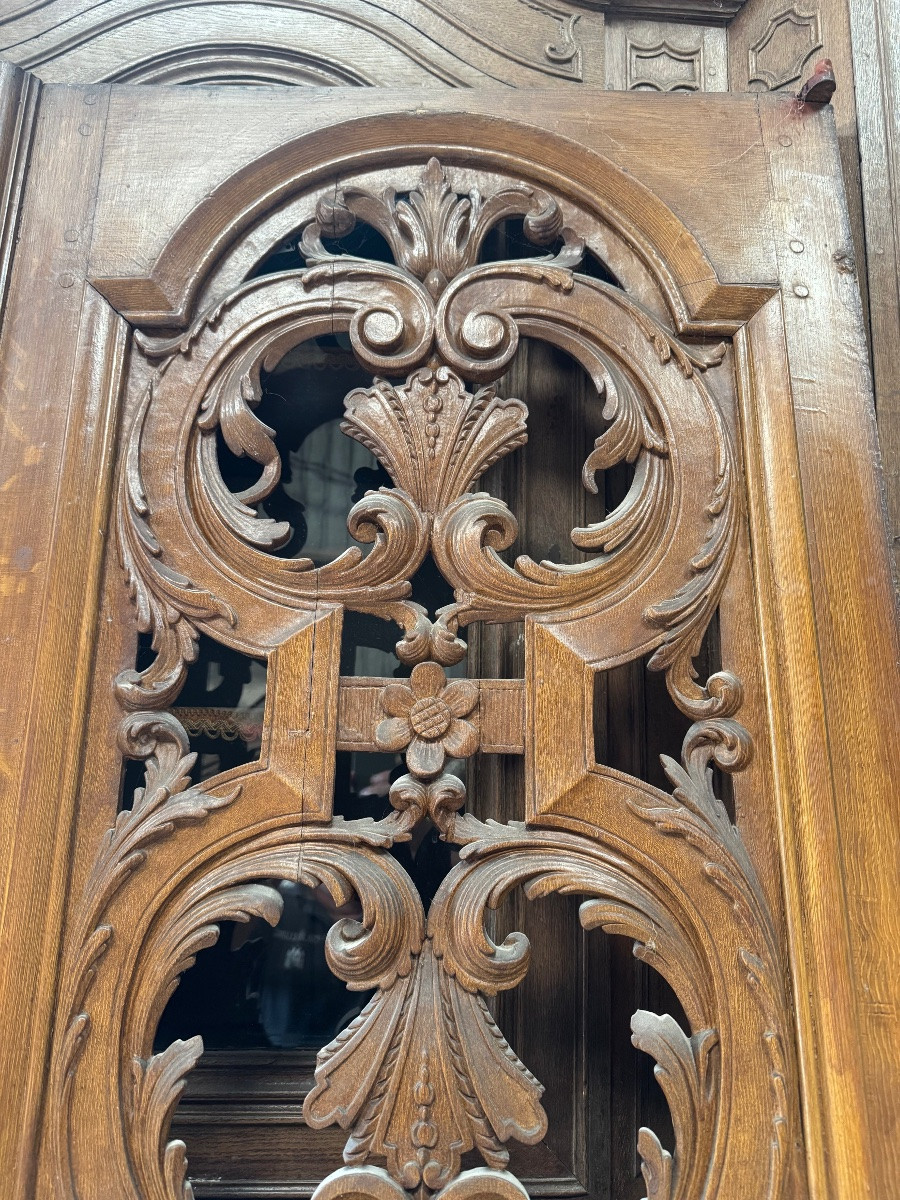 Double porte vitrée sculptée Louis XIV-photo-5