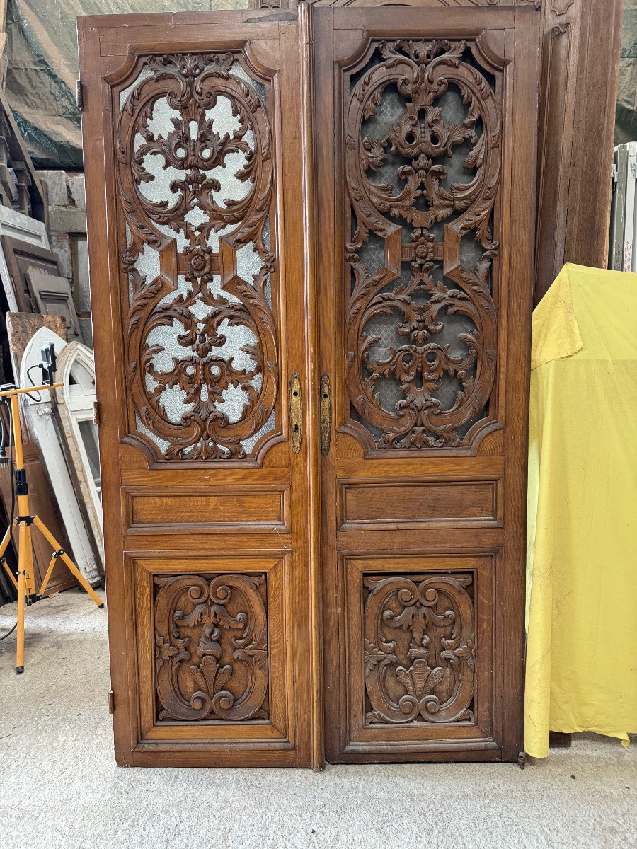 2 paires de portes Louis XIV vitrées -photo-2