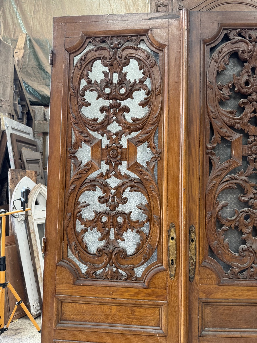 2 paires de portes Louis XIV vitrées -photo-5