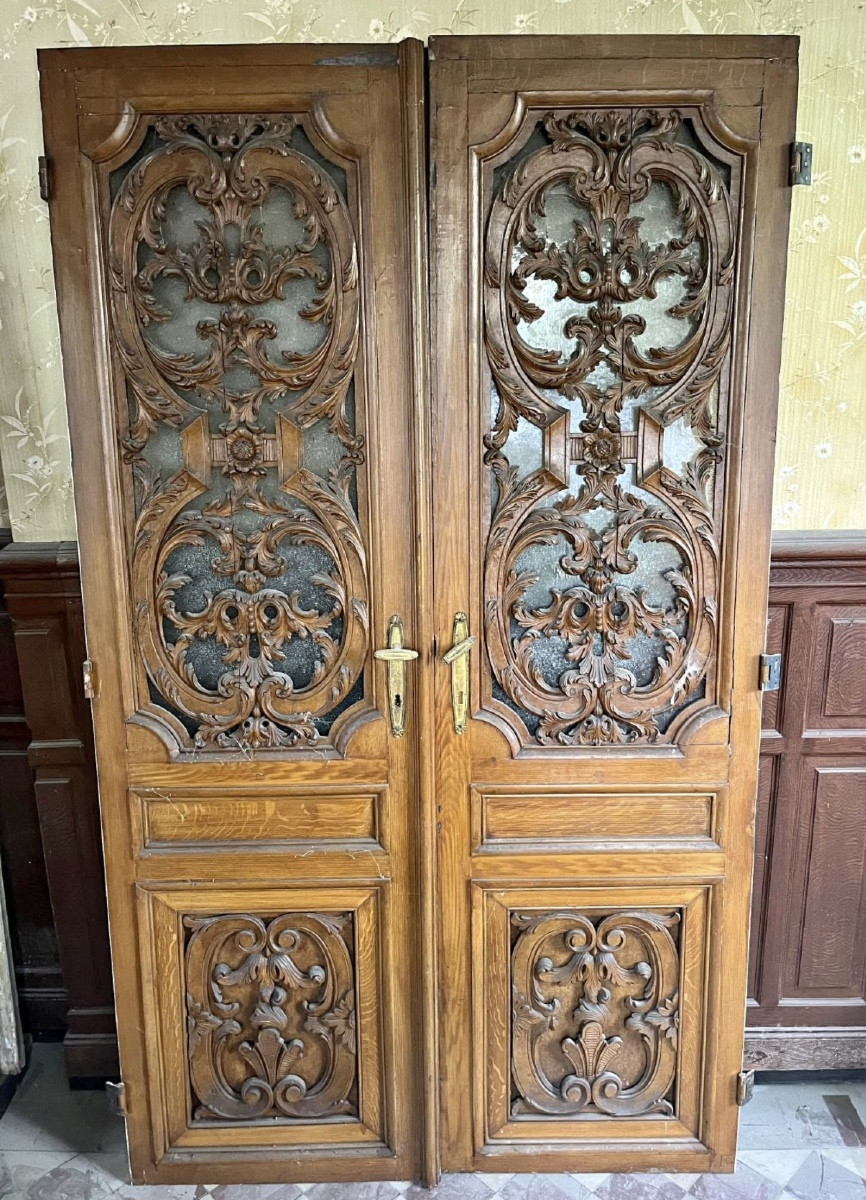2 paires de portes Louis XIV vitrées 