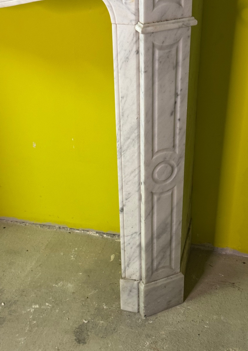 Cheminée Pompadour Marbre blanc -photo-2