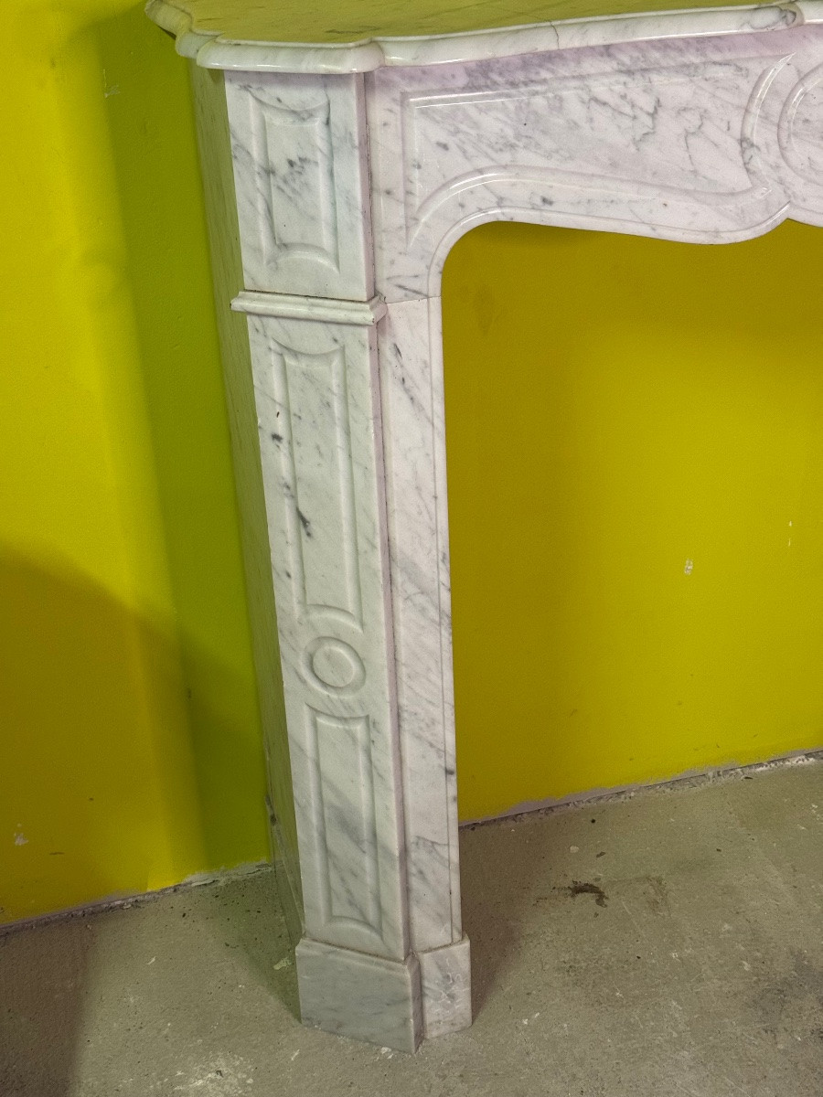 Cheminée Pompadour Marbre blanc -photo-3