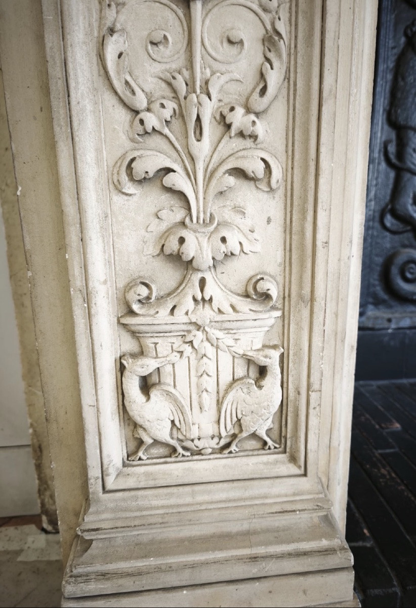 Renaissance Mantel Stone Carved -photo-1