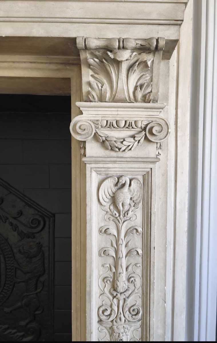 Renaissance Mantel Stone Carved -photo-3