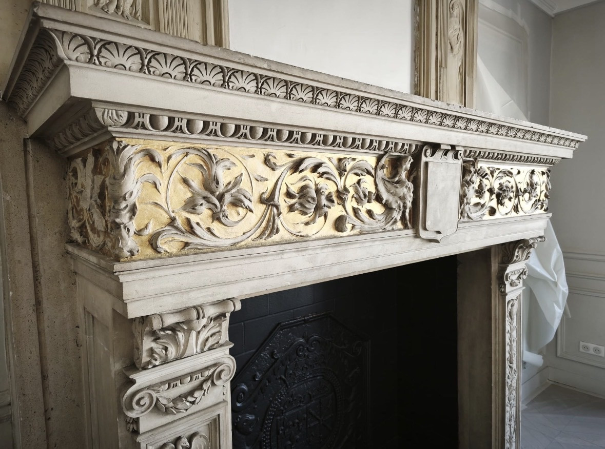 Renaissance Mantel Stone Carved -photo-8