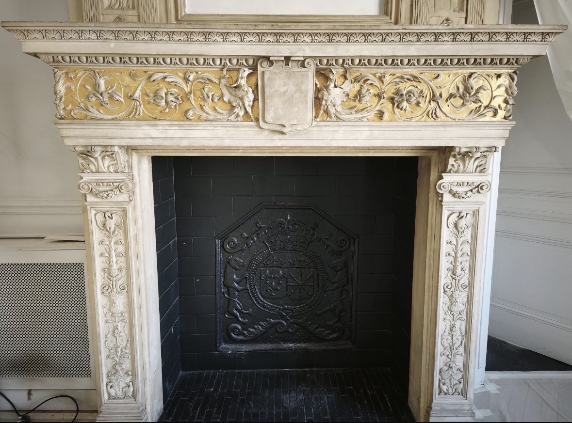 Renaissance Mantel Stone Carved 