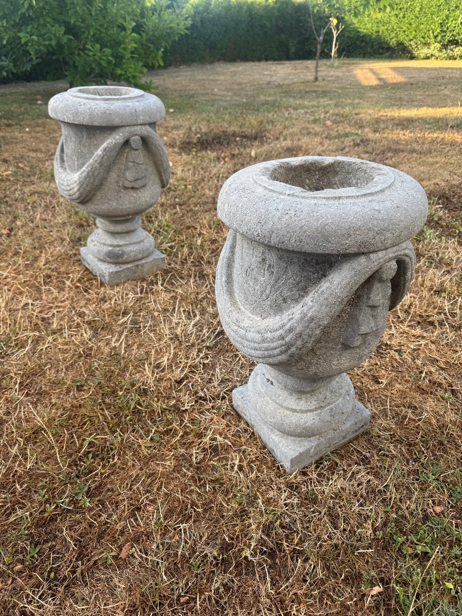 Pair Of Stone Vases-photo-2