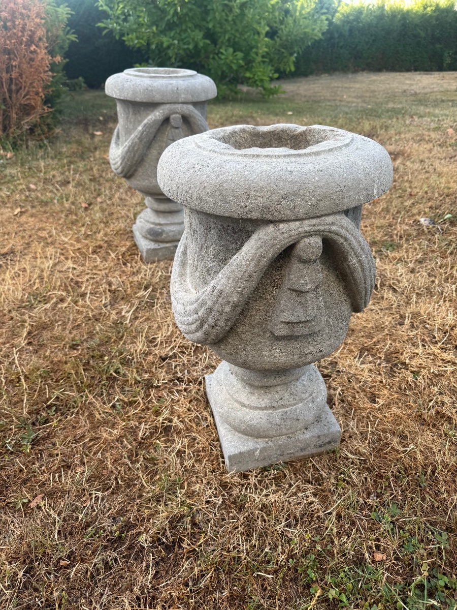 Pair Of Stone Vases-photo-4