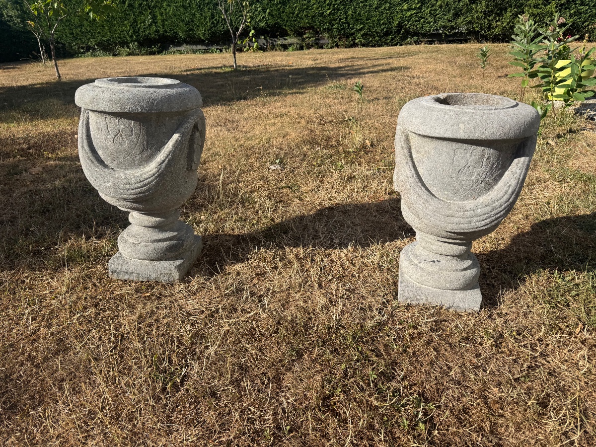 Pair Of Stone Vases