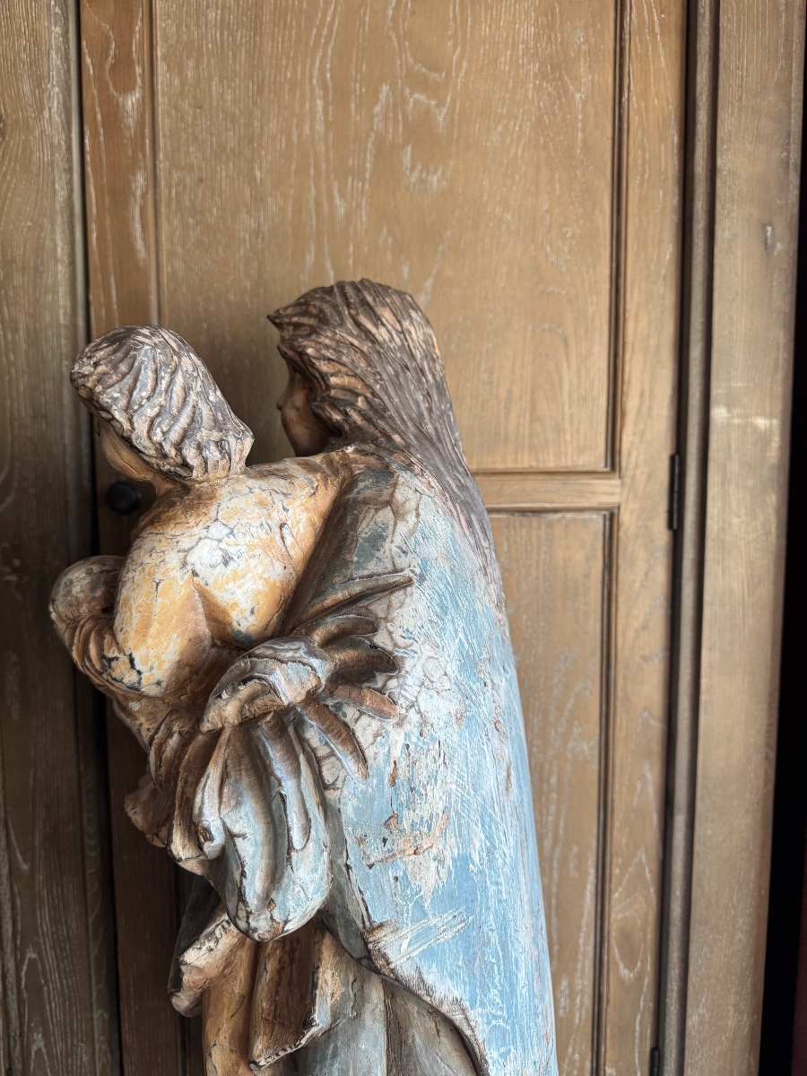 Vierge à l Enfant bois polychrome -photo-4