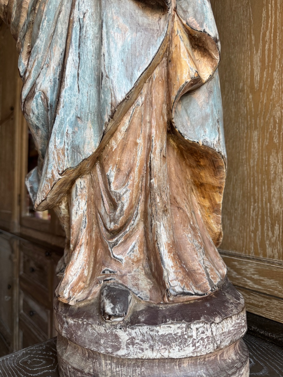 Vierge à l Enfant bois polychrome -photo-3