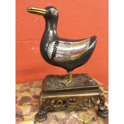 Canard En émail Cloisonné. Chine 19eme