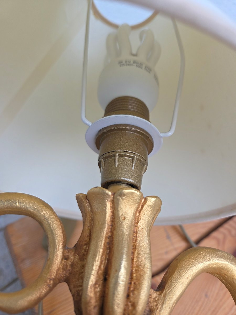 Paire de  lampes en bronze à décor naturaliste Nicolas de WAEL éditeur FONDICA-photo-4