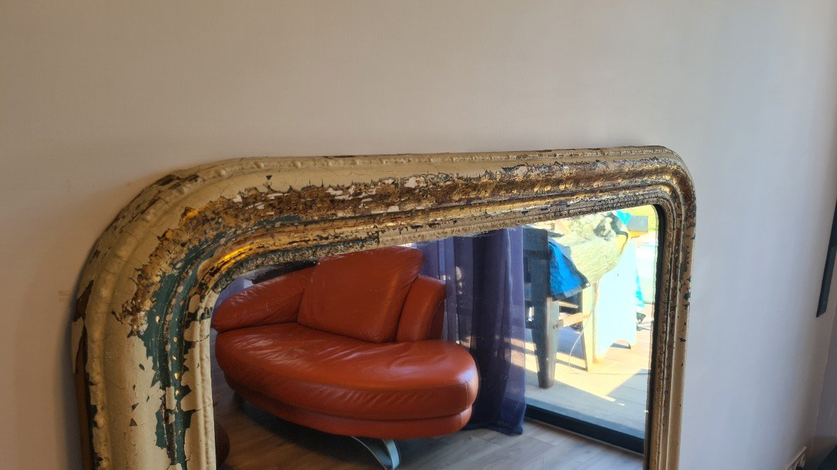 Miroir Louis-Philippe, cadre shabby chic 19e siècle – 139×106 cm-photo-3