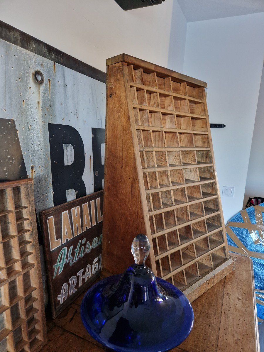 Casier d'Imprimerie Pour Règles Typographiques En Bois-photo-4