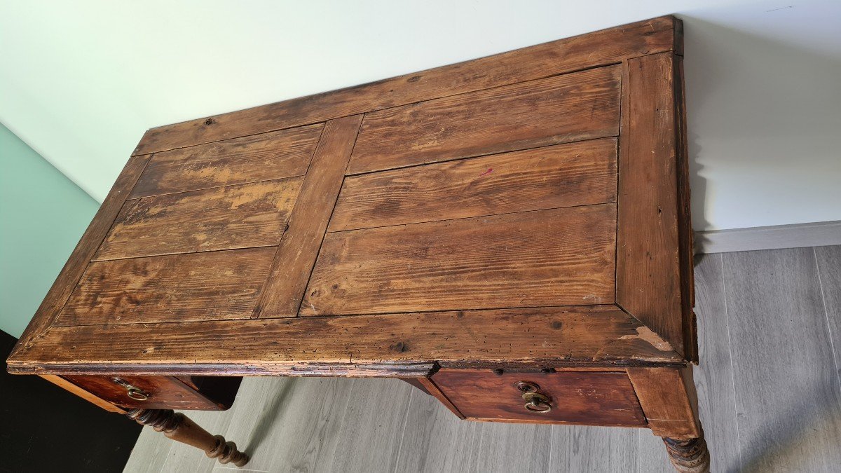 Nineteenth Century Solid Oak Desk-photo-2