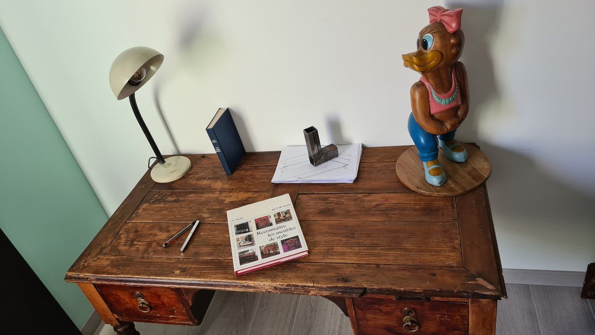 Nineteenth Century Solid Oak Desk-photo-1