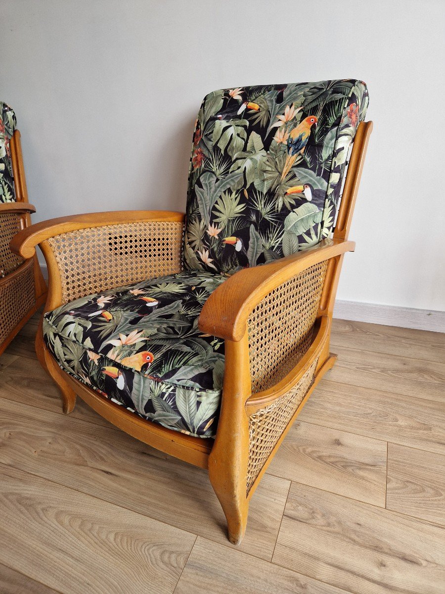 Pair Of Canned Studio Armchairs-photo-4