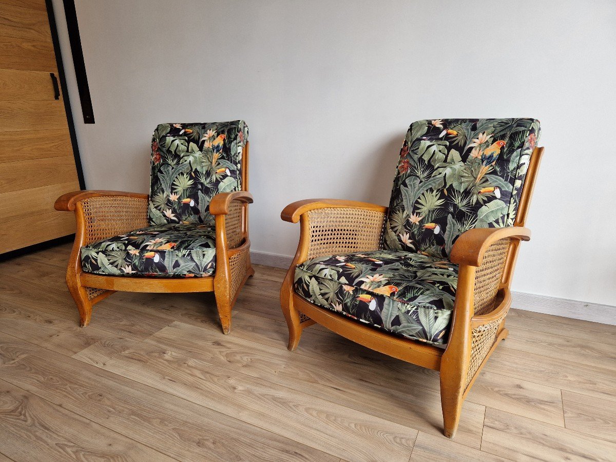 Pair Of Canned Studio Armchairs