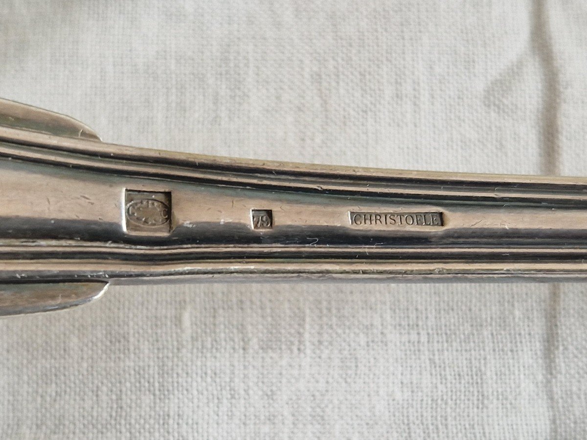 13-piece Cutlery Set In Silver Metal By Christofle, Violonné Au Filet Model-photo-4