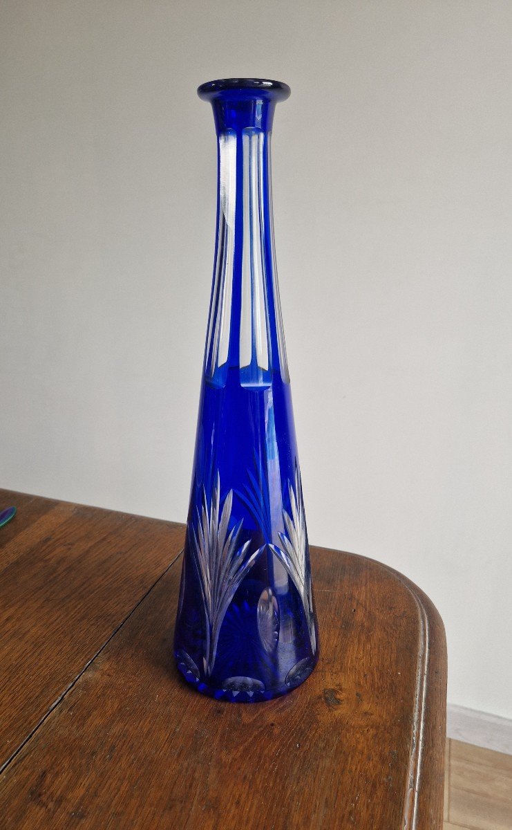 Vase Soliflore En Cristal De Bohême Bleu Cobalt