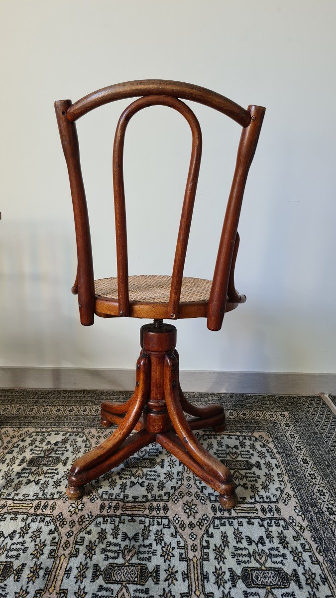 RARE Chaise De Bureau Cannée Jacob & Josef Kohn Vienne-photo-4