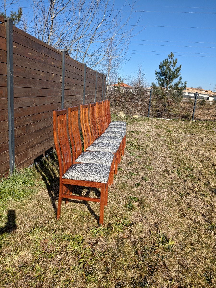 Set Of 8 Vintage Scandinavian Chairs-photo-3