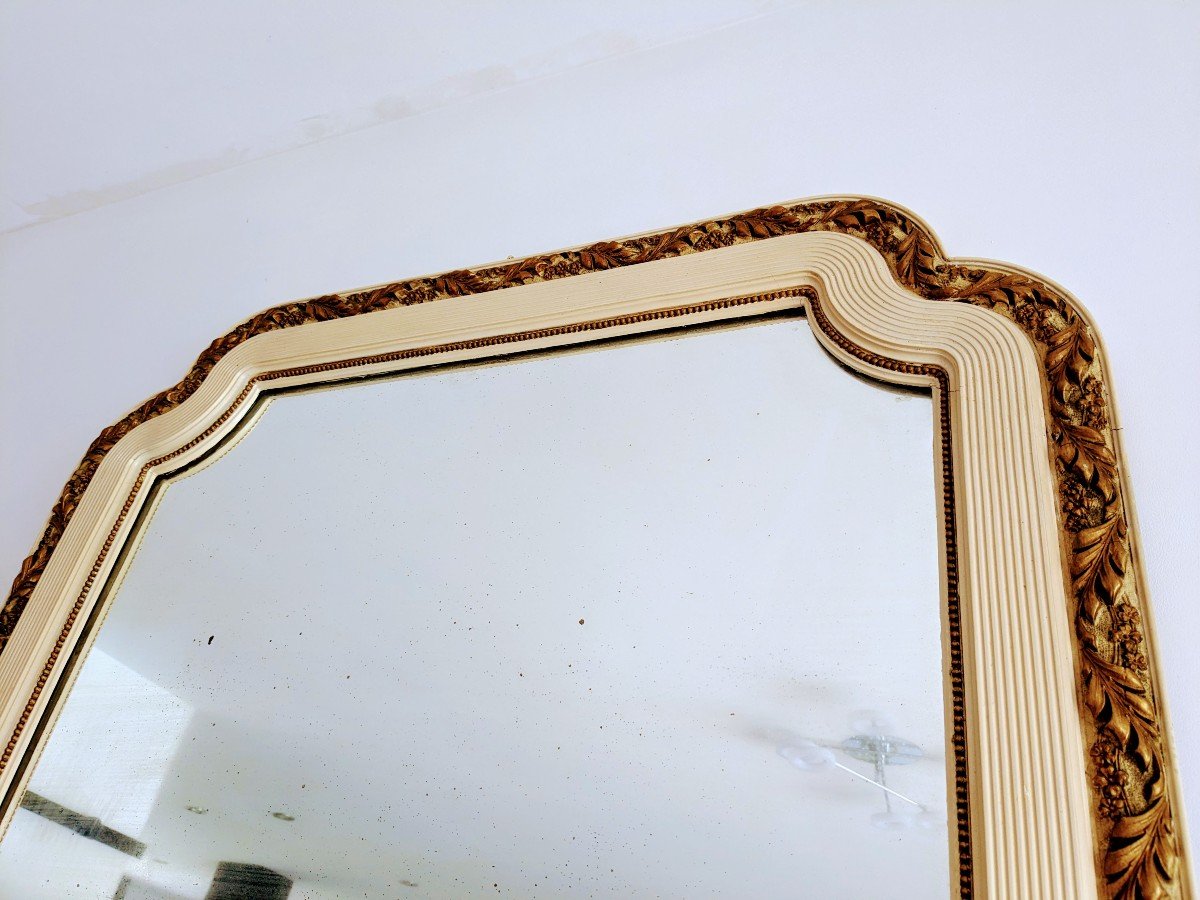 Beige And Gold Art Deco Mirror H138 Cm-photo-4