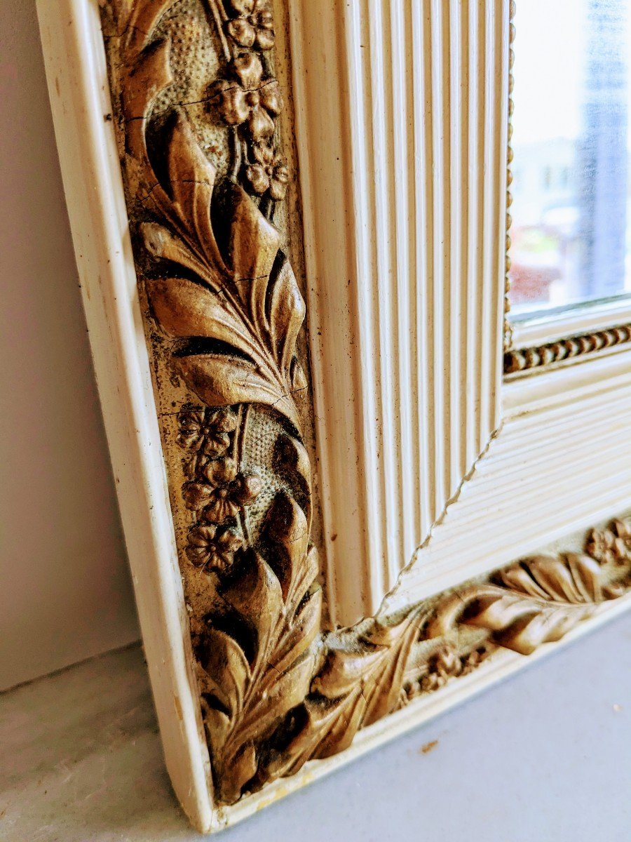 Beige And Gold Art Deco Mirror H138 Cm-photo-5