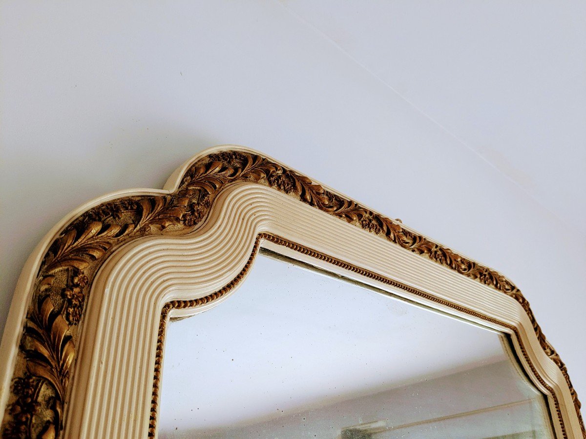 Beige And Gold Art Deco Mirror H138 Cm-photo-6