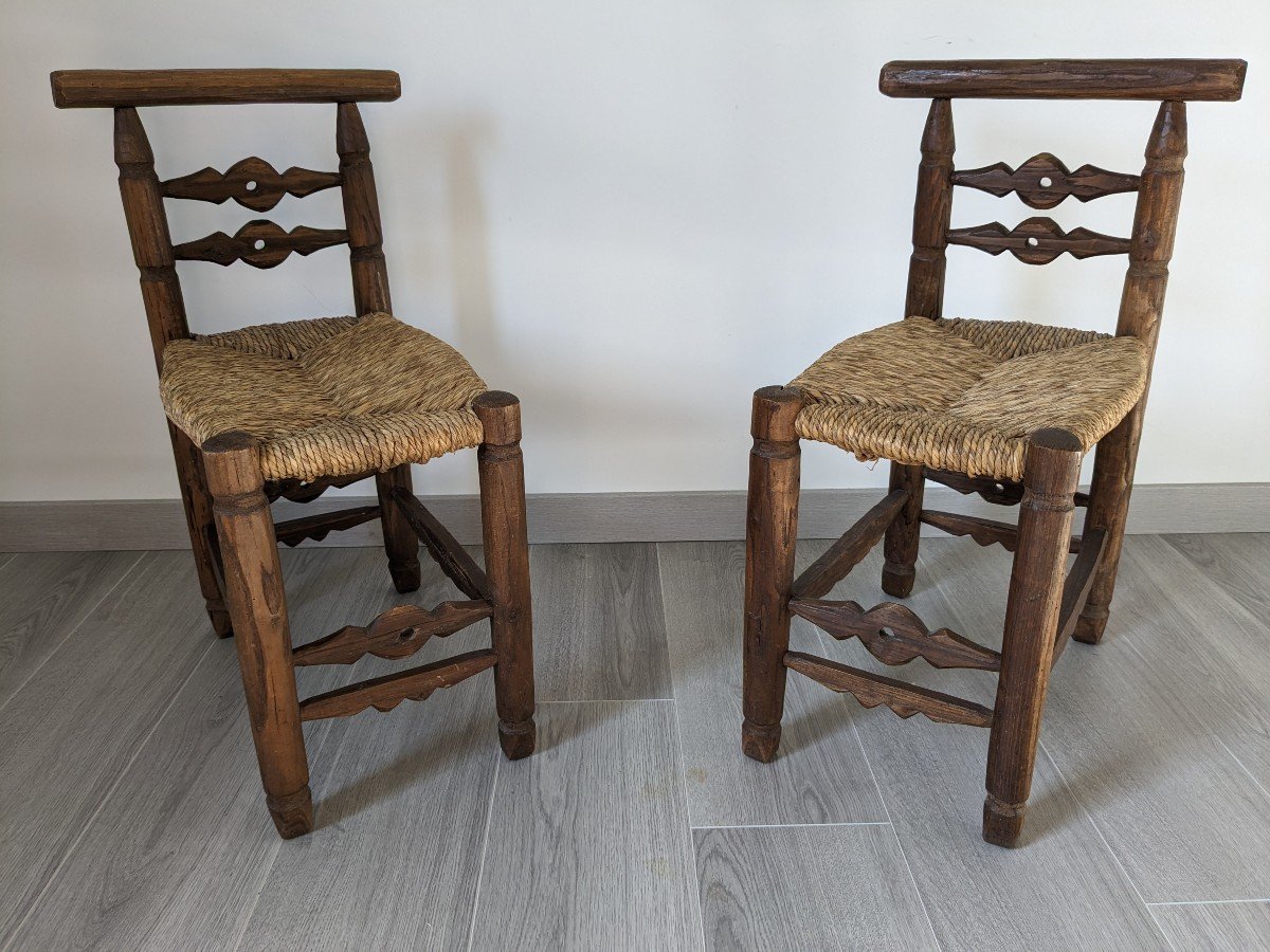 Paire De Chaises De Cheminée Charentaises-photo-2