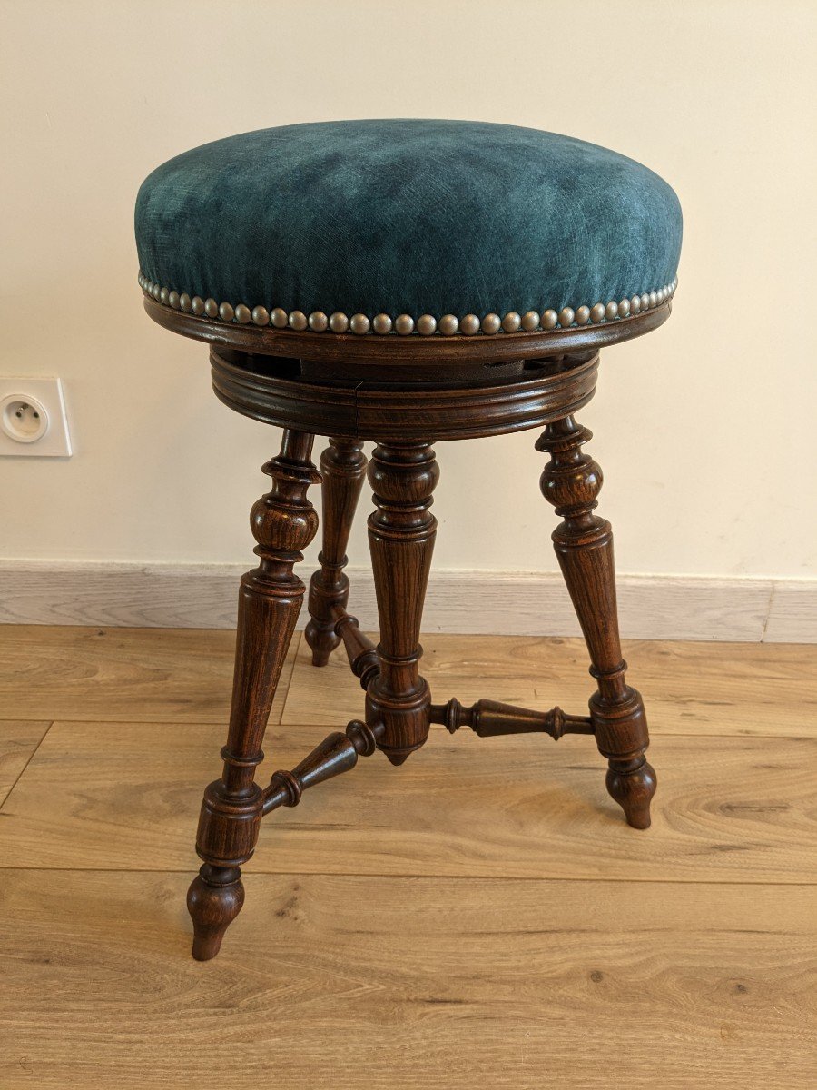 Tabouret De Piano Réglable Napoléon III-photo-2