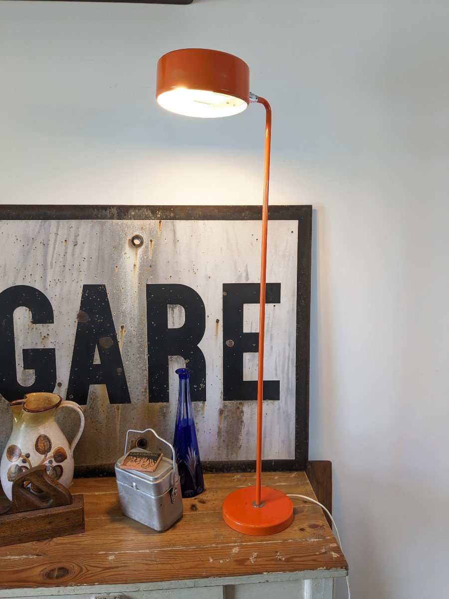 Large Vintage Orange Lamp By Atelje Lyktan 1970-photo-2