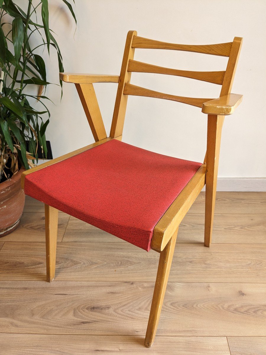 Pair Of 1950s Compass Feet Armchairs-photo-4