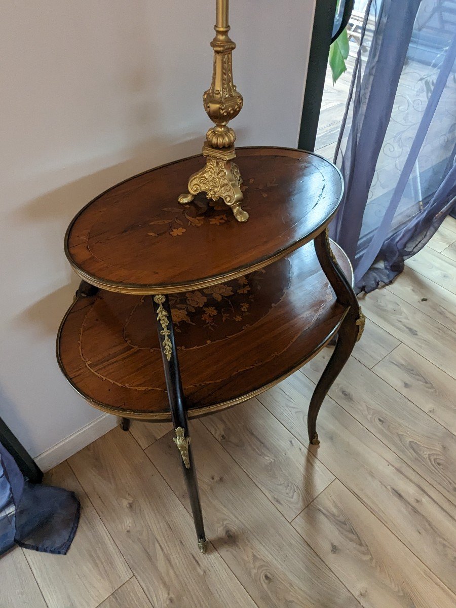 Table à Thé Marquetée Style Louis XV 19ème-photo-2